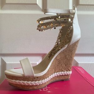 Pomeline Embellished Cork Wedge